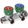 Коллектор латунь MULTIFAR 3/4" ВР/НР на 2 вых 1/2" НР под евроконус с регулирующими клапанами Far FK 3821 3412