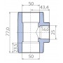 Тройник Ekoplastik 50x25x50 переходной