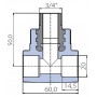 Тройник Ekoplastik  20x3/4x20 наружная резьба