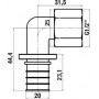 Угольник Stout SFA 0006 20xG 1/2, с внутренней резьбой, аксиальный